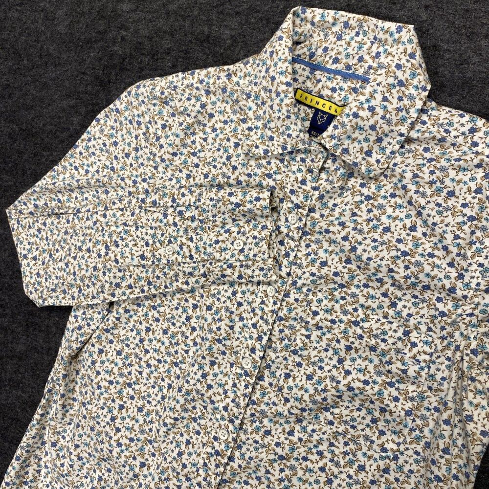 Prince & Fox Women’s Floral XS Button Up Long Sleeve Collared Shirt Front Pocket